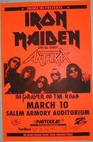 Iron Maiden Anthrax Salem Armory 1990 Heavy Metal Concert Poster