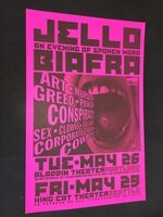 Jello Biafra King Cat Theater Seattle Dead Kennedys Concert Poster