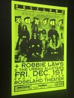 Kansas Robbie Laws Roseland Theater Concert Poster