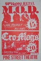 M.O.D. Cro-Mags 1986 Heavy Metal Punk Flyer Concert Poster
