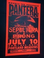 Pantera Sepultura Prong Portland Heavy Metal Concert Poster