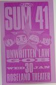 Sum 41 Unwritten Law Punk Concert Poster Flyer