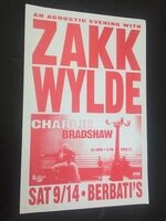 Zakk Wylde Ozzy Osbourne Solo Acoustic Concert Poster